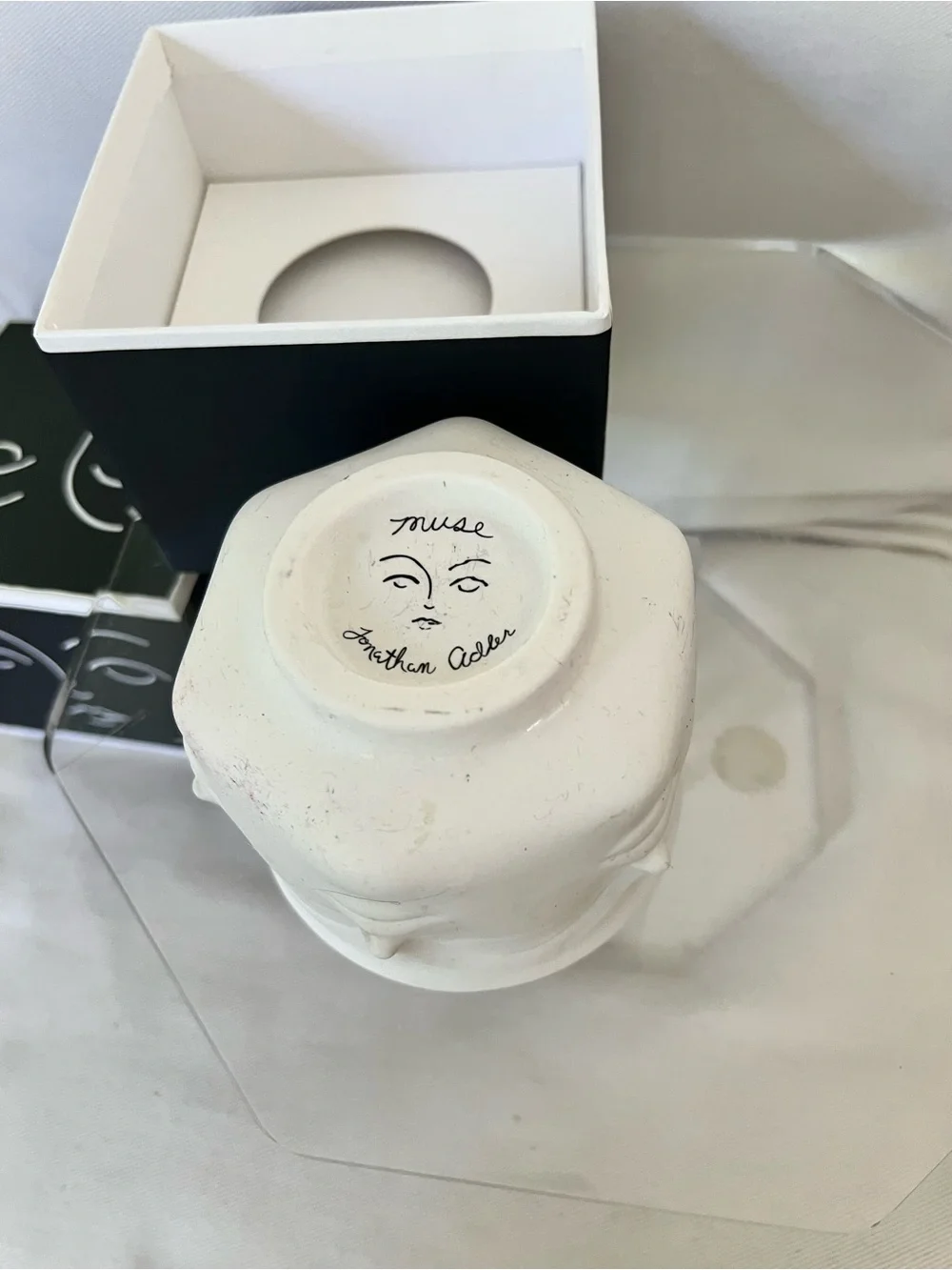 Jonathan Adler Muse Noir candle matte porcelain vessel in original box sampled